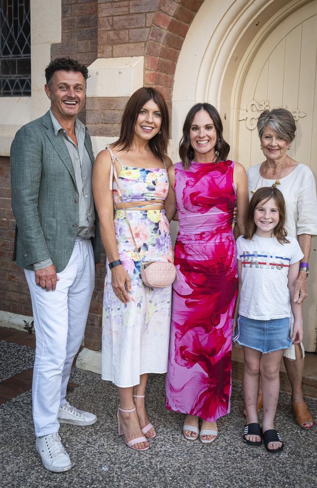 At Toowoomba Fashion Festival are (from left) Rupert Le Poer Trench, Michelle Williams, Emilie Cawcutt, Maggie Cawcutt and Lynn Williams at The Armitage Centre, Saturday, March 16, 2024. Picture: Kevin Farmer