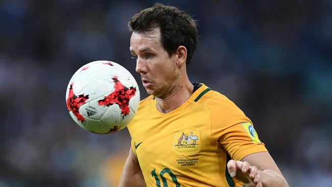 Robbie Kruse in action for the Socceroos against Germany in their opening Confederations Cup game.