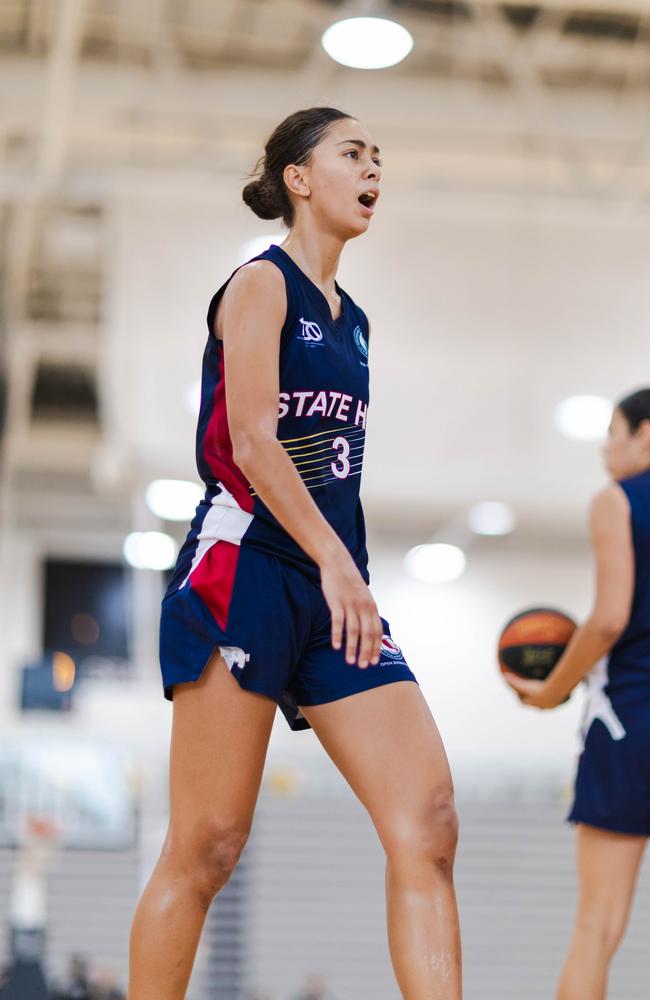 Gia Vukona (Brisbane State High) at the Basketball Australia Schools Championships. Picture: Taylor Earnshaw