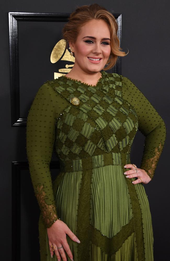 Adele loved her Grammys frock despite the trolls’ reaction. Picture: AFP / Mark Ralston.