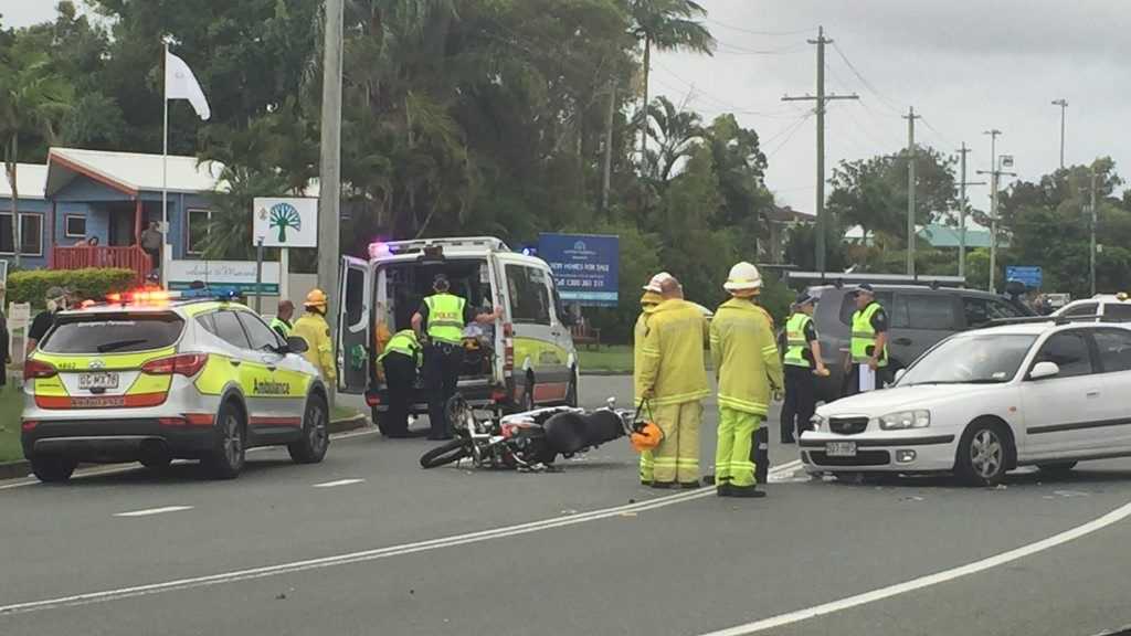 Motorcyclist suffers life-threatening injuries in crash | The Courier Mail