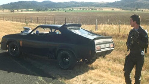 Gibson as Max Rockatansky with the “Pursuit Special” — a 1973 Ford Falcon XB GT specially modified for <i>Mad Max</i>. Picture: Supplied