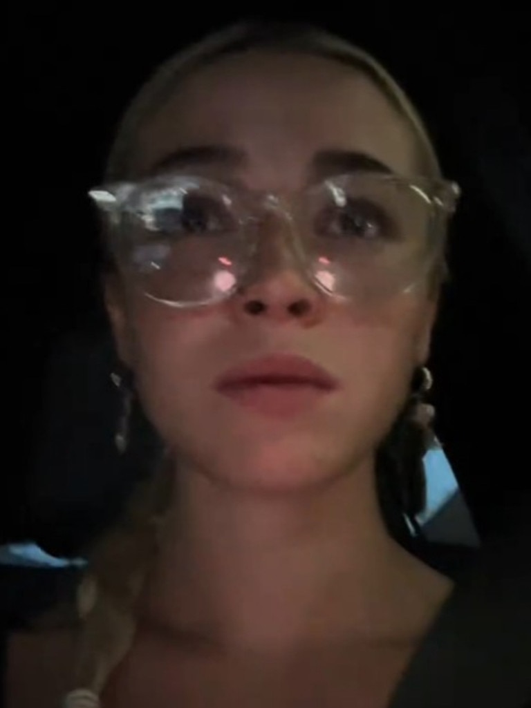 Dunne was reduced to tears in her car ride from the airport after a troubling experience with autograph seekers on May 30, 2025. Picture: @livvy / TikTok
