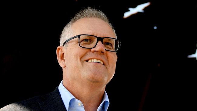 Scott Morrison on an environmental walking track at Taren Point at his Sydney electorate of Cook on Friday. Picture: Jeremy Piper / NCA NewsWire