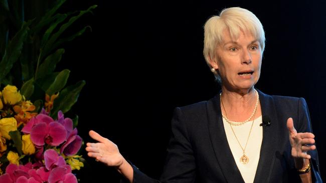 Backing women ... Westpac CEO Gail Kelly speaking today at The Sofitel in Melbourne. Picture:Angie Basdekis