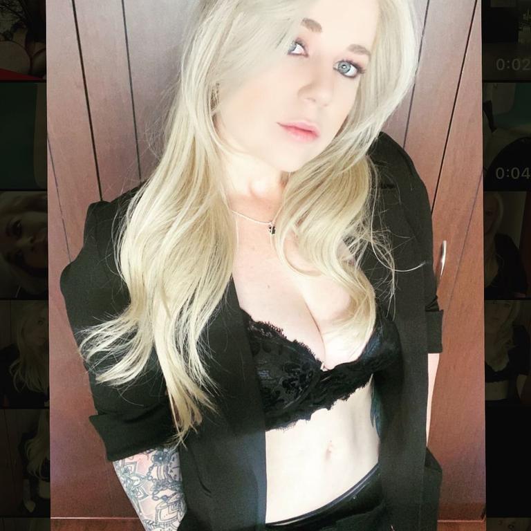 Convicted drug smuggler Cassandra Sainsbury reveals a huge sleeve tattoo on her right arm. Picture: Instagram/Cassieleight_p_t