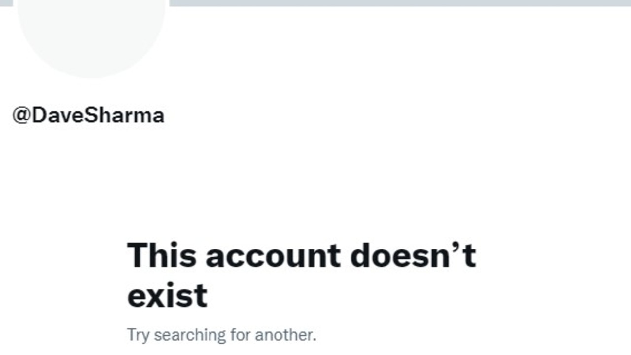 Mr Sharma's Twitter appeared defunct as of Sunday afternoon. Picture: Twitter.