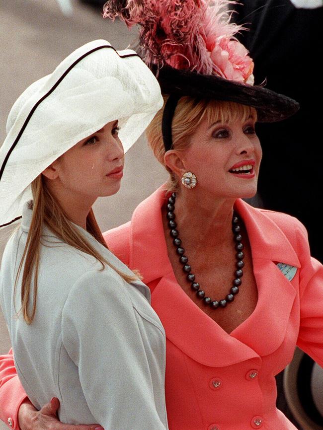 Inseparable ... Ivanka with her mother Ivana Trump at Royal Ascot in London. Picture: AP/Adrian Dennis