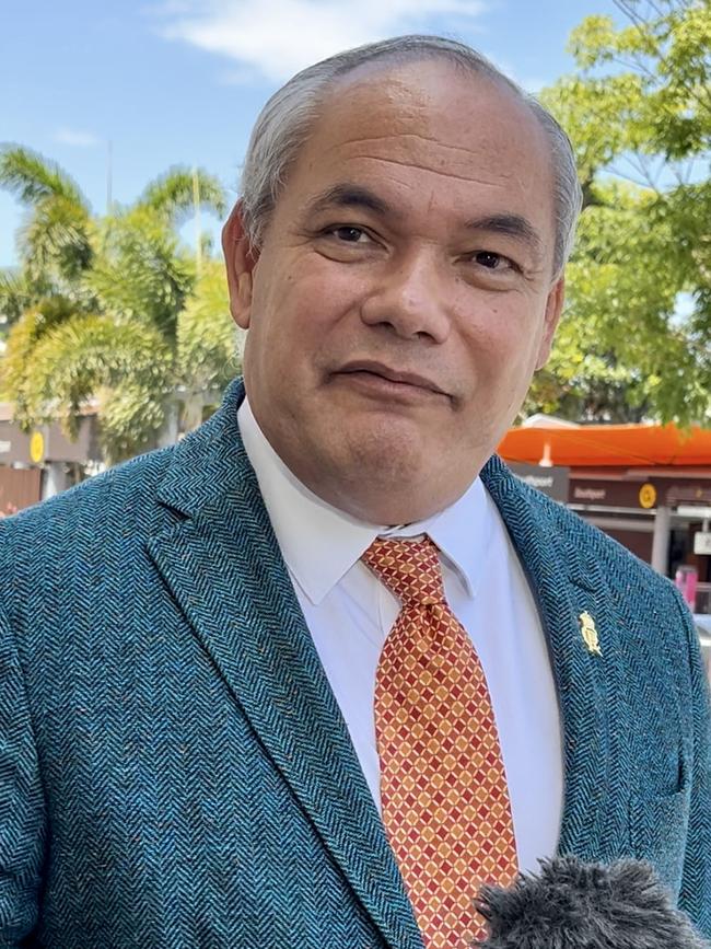 Gold Coast Mayor Tom Tate speaks to media in Southport on Thursday. Picture: Keith Woods.