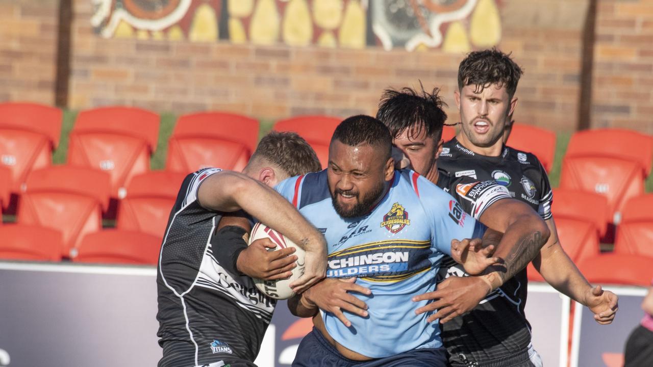 Western Clydesdales centre Melino Fineanganofo has signed with NRL club the Canterbury Bulldogs. Picture: Nev Madsen.