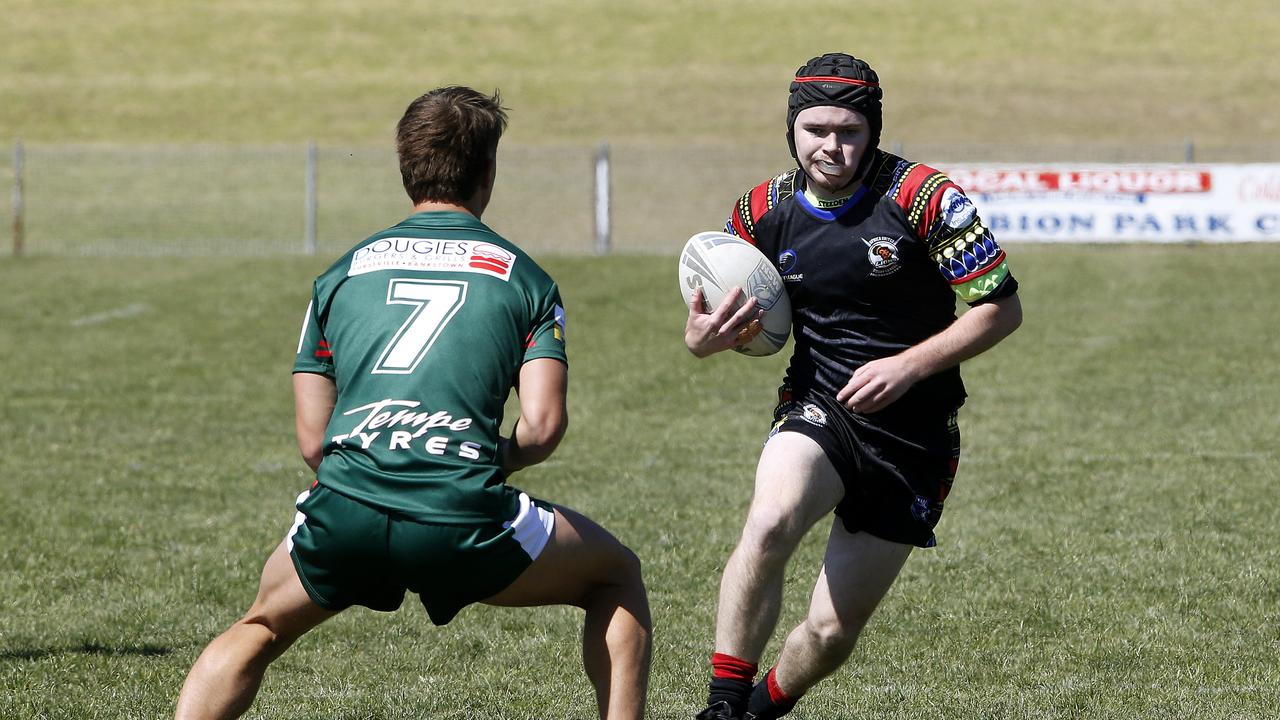 Brodie Tuck from Africa United. Under 18 Boys Lebanon v Africa United. Harmony Nines Rugby League. Picture: John Appleyard