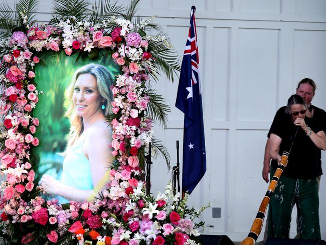 A memorial is held at the Lake Harriet Bandshell in Minneapolis, Minnesota for Australian woman Justine Damond. Picture: Nathan Edwards