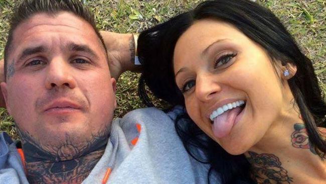 Slain bikie Mark Easter and his partner Biancha Simpson. Picture: Facebook