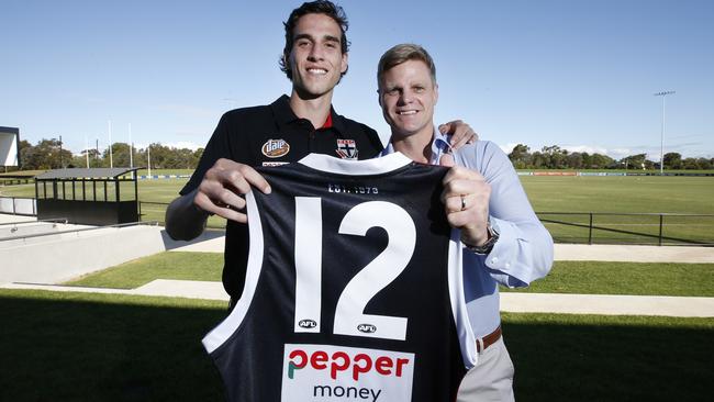 Max King will wear Nick Riewoldt’s famous No.12 guernsey. Picture: David Caird