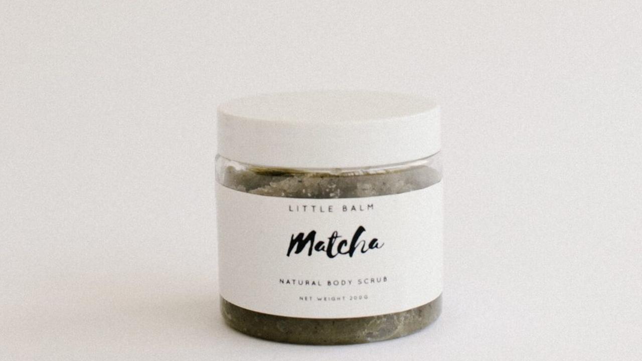 Little Balm Matcha Natural Body Scrub found at @indigobaygifting. Picture: Indigo Bay Gifting