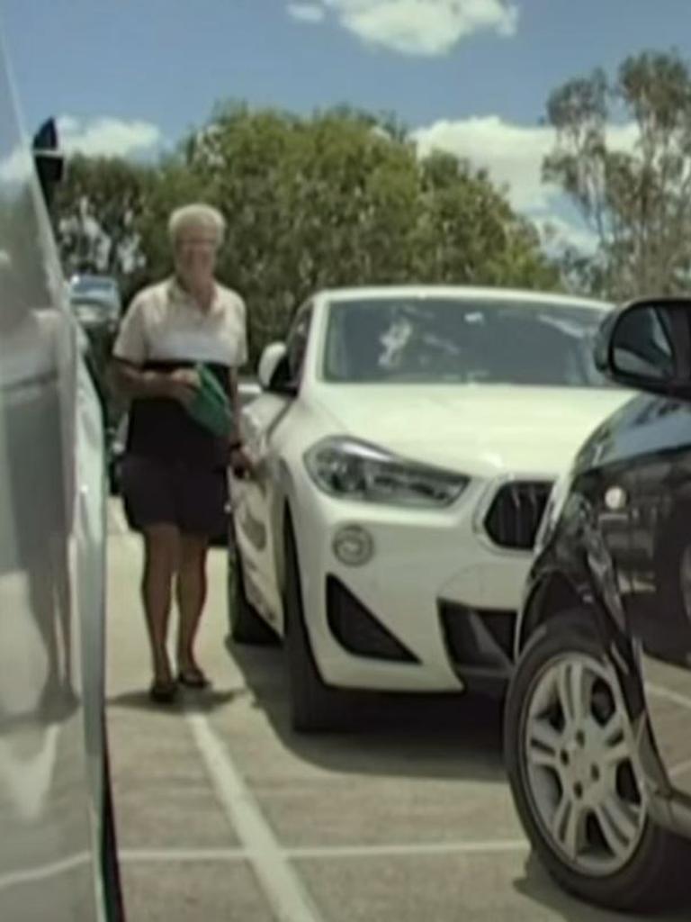 Raymond Edwards was caught on camera allegedly vandalising luxury vehicles at a shopping centre in Brisbane. Credit: 7News