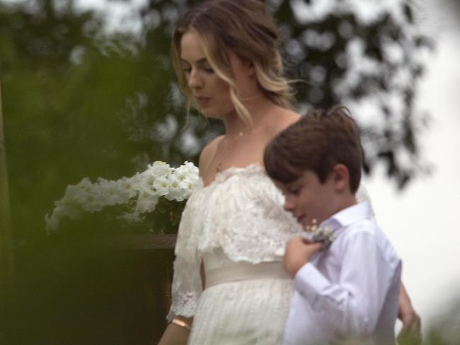 Margot Robbie gets married in Byron Bay. Pictured with her nephew. Picture: Diimex