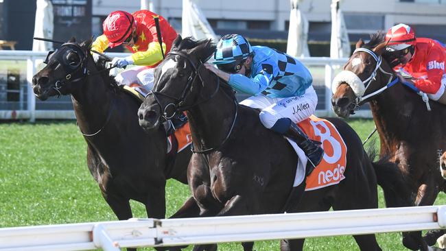 Bruckner holds off the fast-finishing Artorius in the McNeil Stake. Picture: Racing Photos via Getty Images