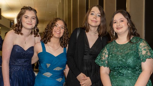 Trinity Lorraway, Suzannah Elliott Haynes, Angel Broadfoot and Zeneta Ellis at Whitsunday Anglican School Year 12 Formal Saturday 16 September 2023 Picture: Michaela Harlow