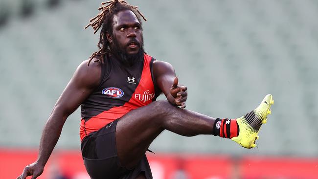 Anthony McDonald-Tipungwuti led Essendon’s goal kicking throughout the Covid-impacted 2020 season. Picture: Michael Klein