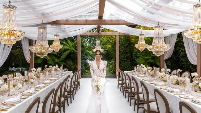Nezrine Aziz and Charlie Bailey’s ‘extra’ wedding was inspired by the elegance and grandeur of Europe. Picture: Yervant Photography