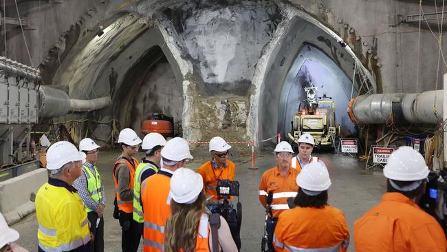 Tour of the Brisbane Metro tunnel, Brisbane. Picture: Liam Kidston