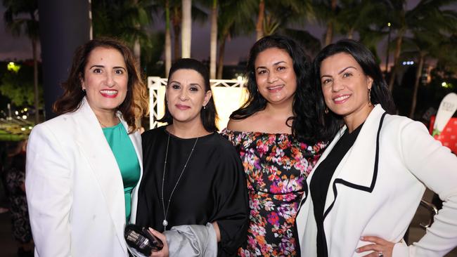 Mona Momtazian, Mona Rezvani, Sieni Moghbelpour and Aram Richards at the JAFAICAN premiere with Peter Andre at Gold Coast Film Festival at HOTA. Picture, Portia Large.