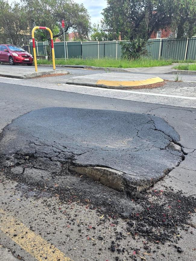 The Lakemba St pothole. Picture: Facebook