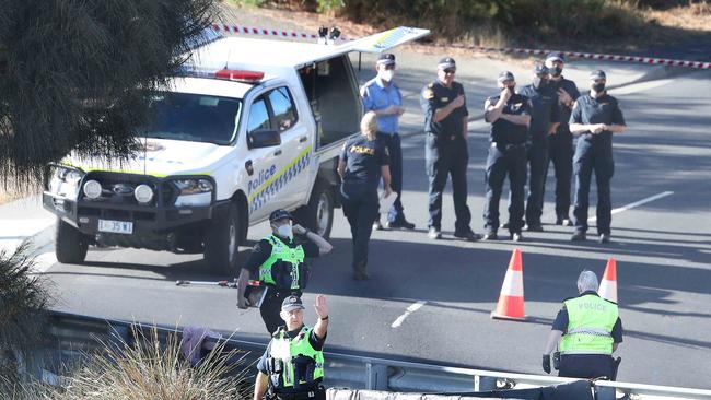 Cyclist fatality on Osborne Esplanade Kingston Beach. Picture: Nikki Davis-Jones