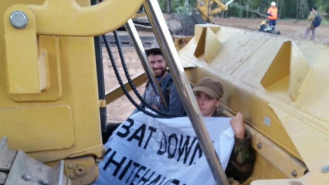 An anti-coal mining protest at the Maules Creek mine.