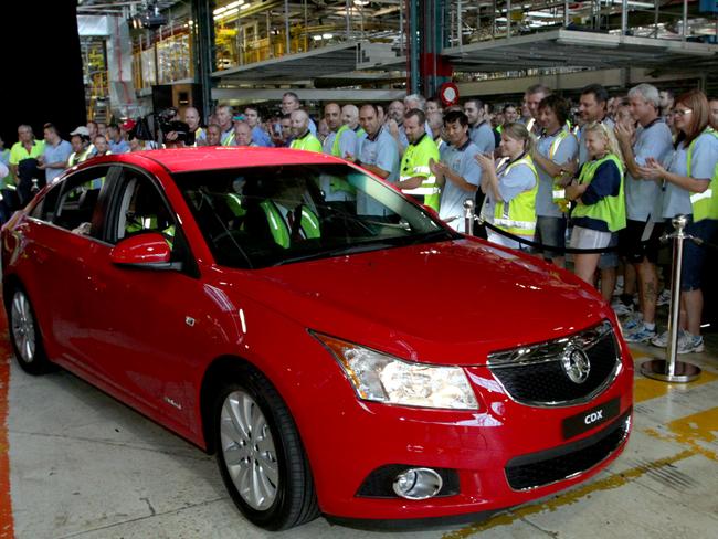 The first Holden Cruze went into production alongside the Commodore to help boost output at Elizabeth in late 2011.