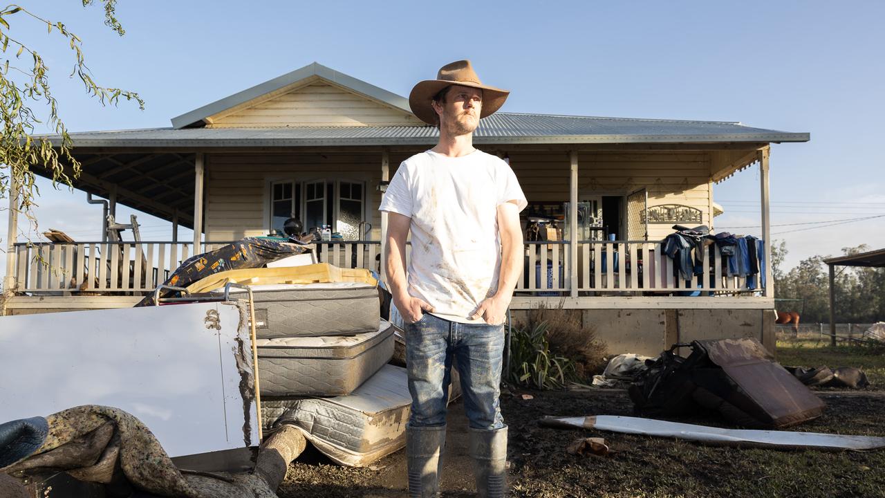 James Dunbier had been rescued from his cattle farm in Moto near Taree. The floods caused widespread damage his property. Picture Thomas Lisson