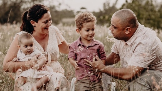 (From left to right) Baby Summer, Robyn, Charlie and Andrew Quakawoot. Picture: Contributed