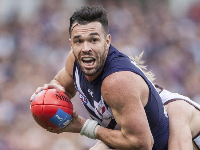 Fremantle Dockers player Ryan Crowley was Ablett’s No. 1 pest. (AAP Image/Tony McDonough)