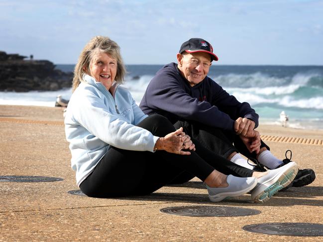 Surf legends Susan Wood-Moore and Peter (Cuz) Kirkwood AM on the Australian Surfing Walk of Fame. Picture: Jane Dempster/Daily Telegraph.