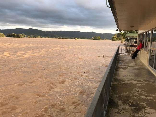 Pictures of the Murwillumbah race track during the recent floods. Photo credit: Jesse Graham and Bella Rabjones.