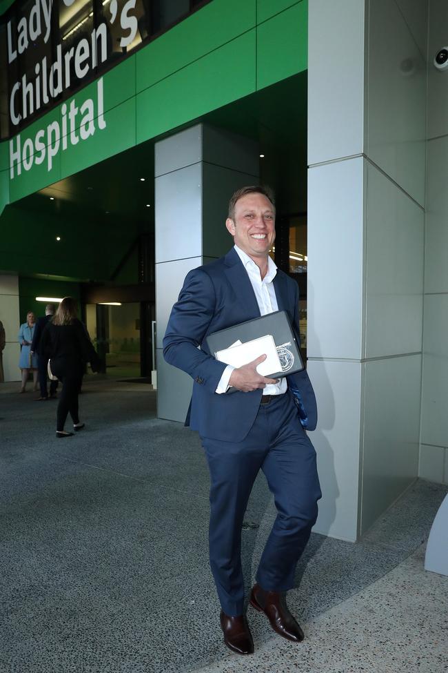 Health Minister Steven Miles outside the hospital this week. Picture: Liam Kidston