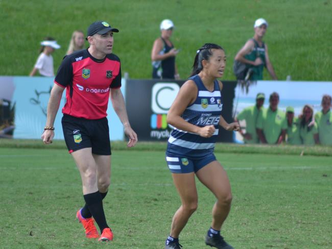 Michael Littlefield in action at a National Touch League Women's Open match in Coffs Harbour in 2022. Picture: Supplied