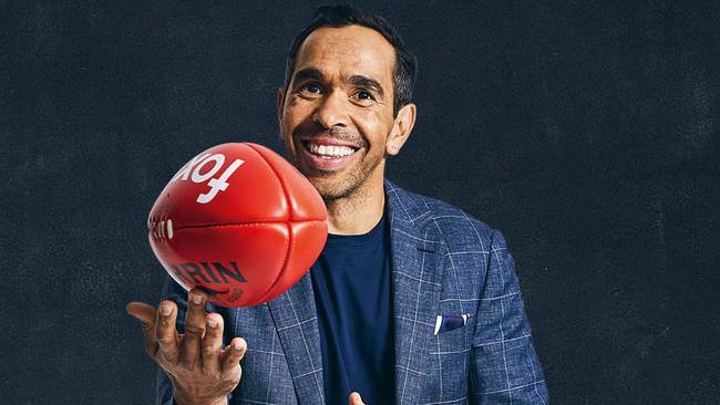 Eddie Betts brings a lightness to the panel when his colleagues start applying the sciences of a space shuttle launch to the game. Picture: Supplied