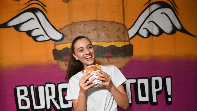 Andrea Iacovou at Dandenong Pavilion's Burger Stop bar in Dandenong. Picture: Julian Smith