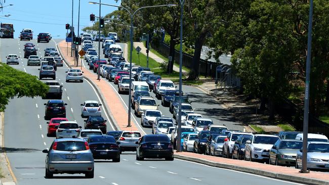 Traffic on Smith Street, Southport Pic by David Clark