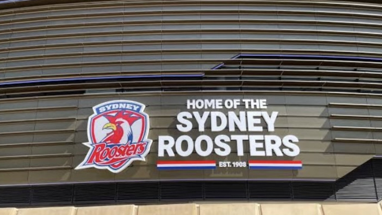 The "Home of the Sydney Roosters" sign at Allianz Stadium.