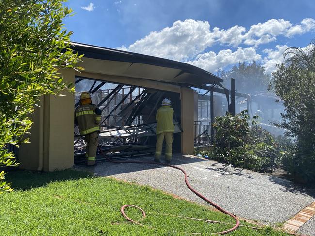 The aftermath of the North Lakes house fire. Picture: Annette Dew