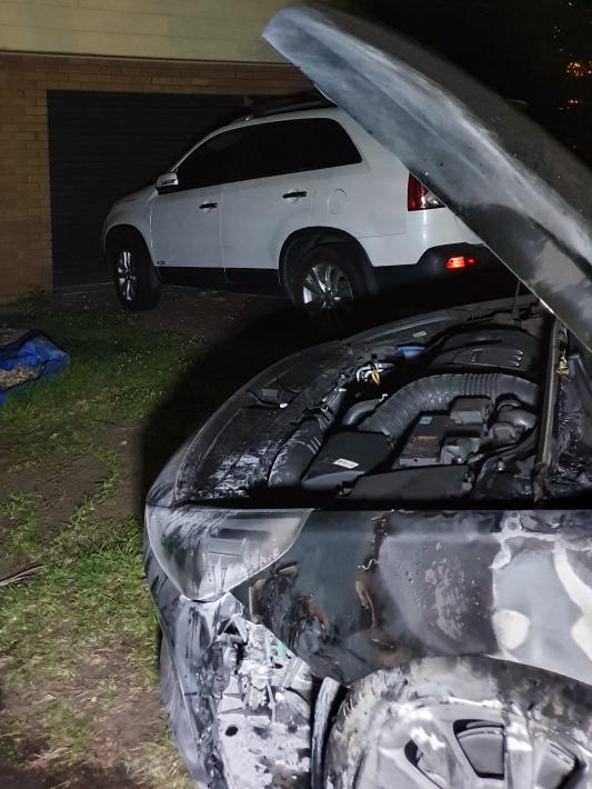 A car at Whitburn Close, Charlestown was set alight.