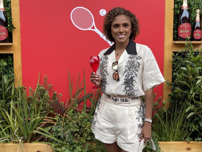 The newsreader spent her day off on Wednesday at the tennis.