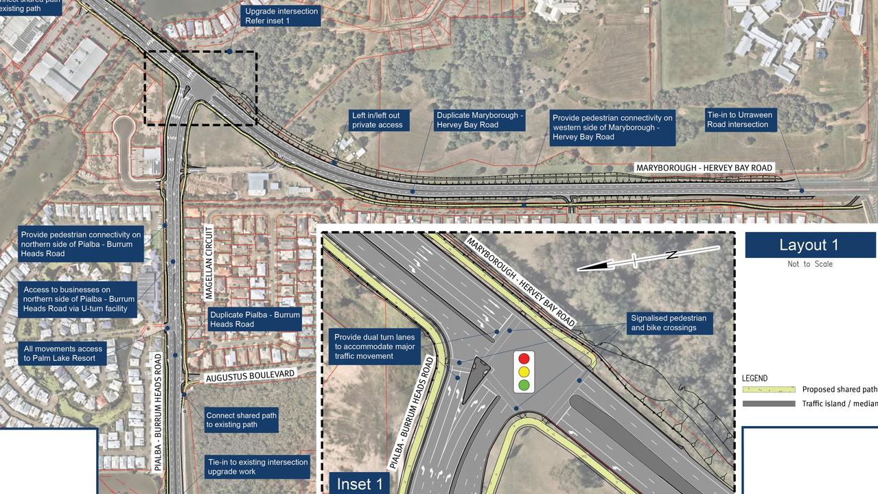 The Maryborough-Hervey Bay Rd and Pialba-Burrum Heads Rd intersections are being made safer.