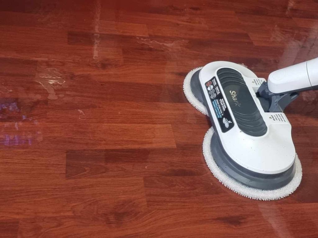 How wet the Shark steam mop left my hardwood floors. Picture: Tahnee-Jae Lopez-Vito/news.com.au.