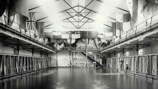 Underground pools at the Sydney Natatorium in 1888. Picture: State Archives Office NSW