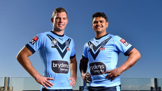 Would Suaalii find a spot in the NSW centres ahead of Tom Trbojevic (L) and Latrell Mitchell? Picture: NRL Images