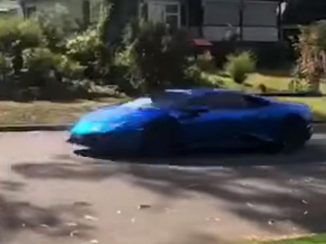 Police are trying to locate the driver of this speeding Lamborghini seen in western Sydney. Picture: NSW Police